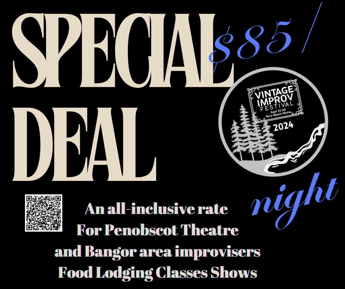 Vintage Improv Festival offers Penobscot Theatre Company Local Special Discounts